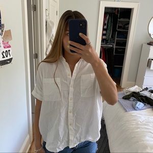 Madewell White Cotton Courier Shirt